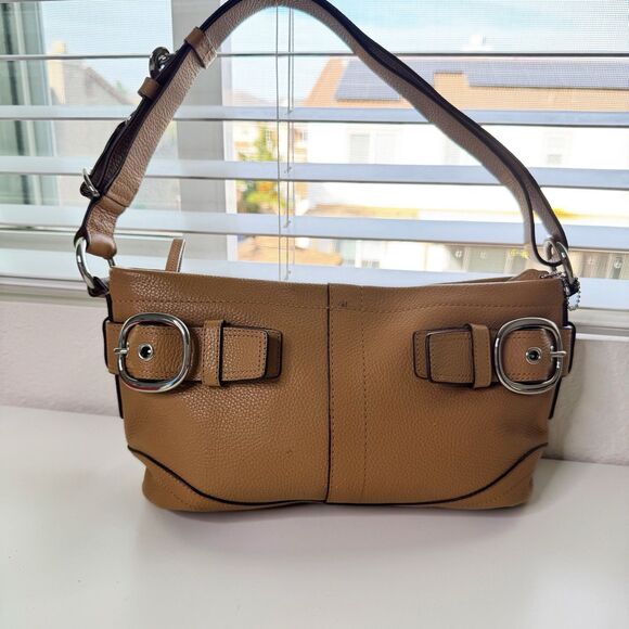 Vintage Coach Soho Shoulder Bag Y2K Caramel Pebbled Leather Large Buckle F17125 - Picture 1 of 16